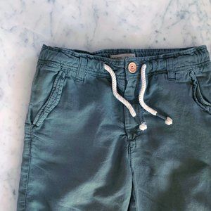 Zara Boys Olive Drawstring Shorts, 8